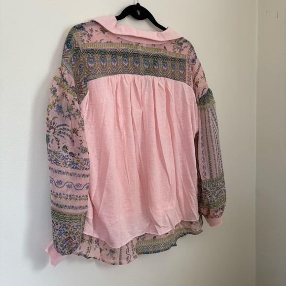 NWT Umgee | Pink Boho Top with Floral Sleeves | Size Small - Picture 15 of 16